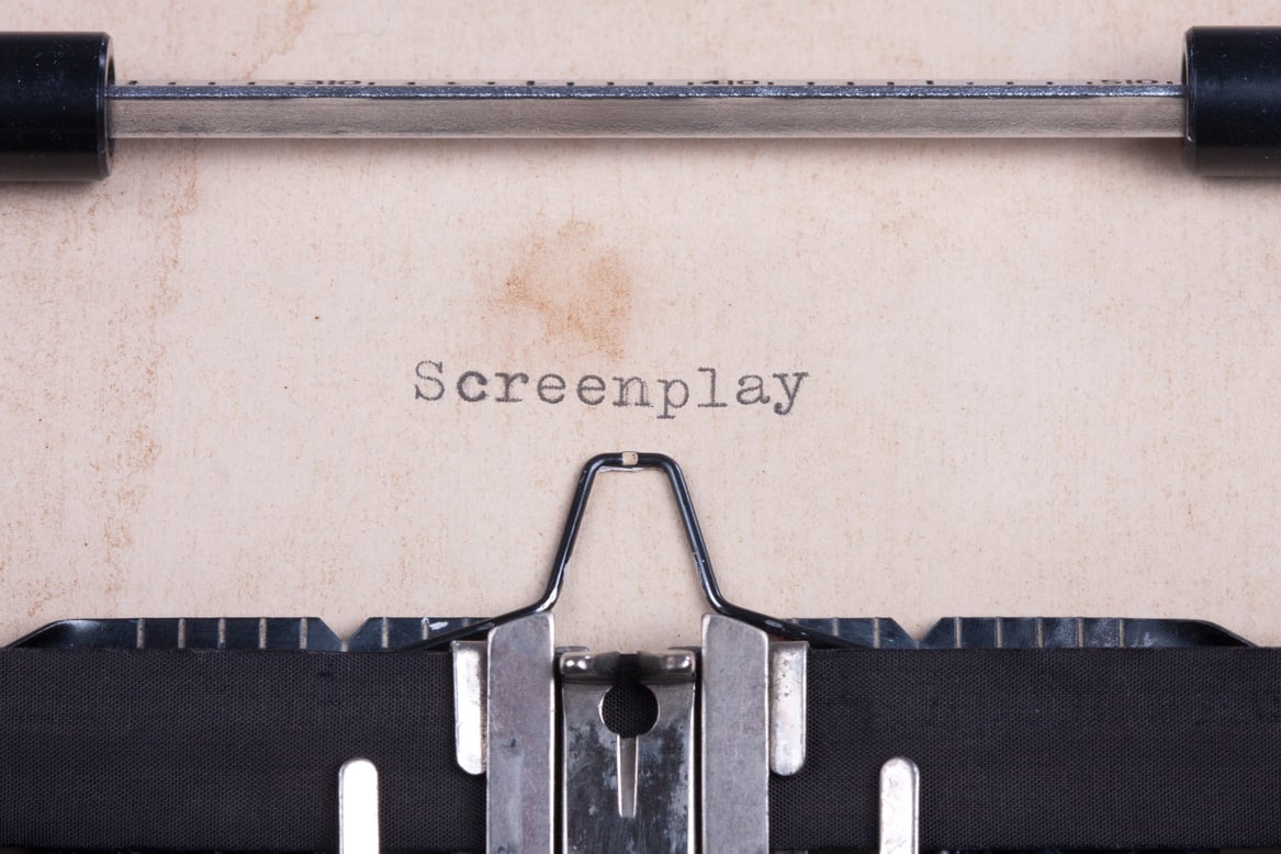 'Screenplay' typed by vintage typewriter